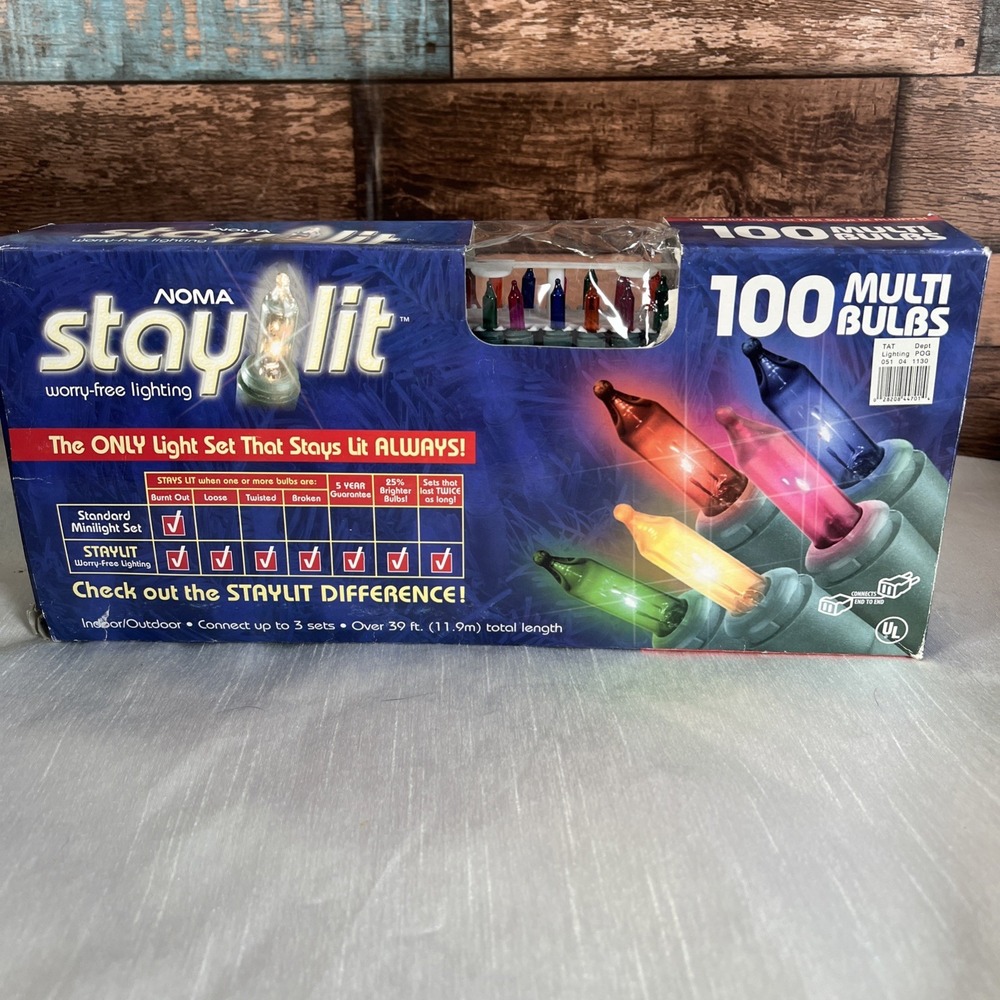 New- Noma Stay lit‎ 100 Multi bulbs indoor/outdoor worry-free lighting - 39ft